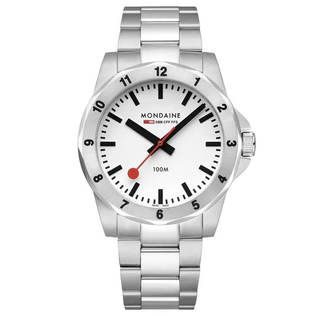 Mondaine Numeri Orologio 42 mm Acciaio 10 ATM