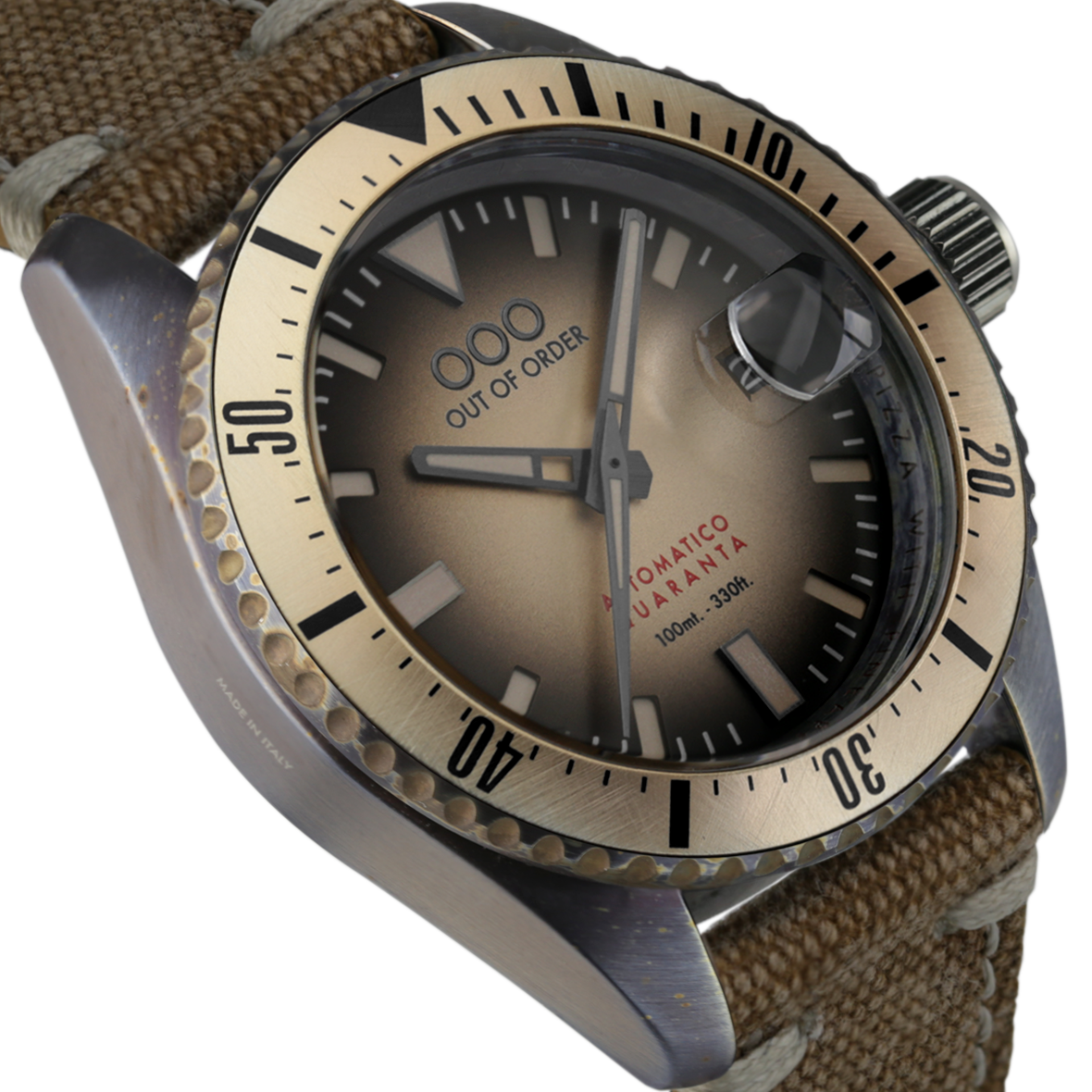 Out Of Order Sand Automatico Quaranta Canvas Orologio 40mm