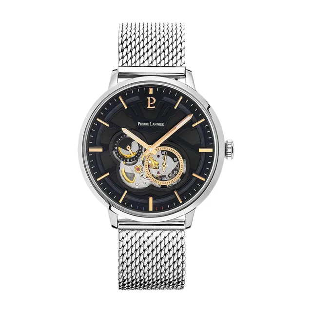 Pierre Lannier Trio Orologio Automatico Nero 42 mm