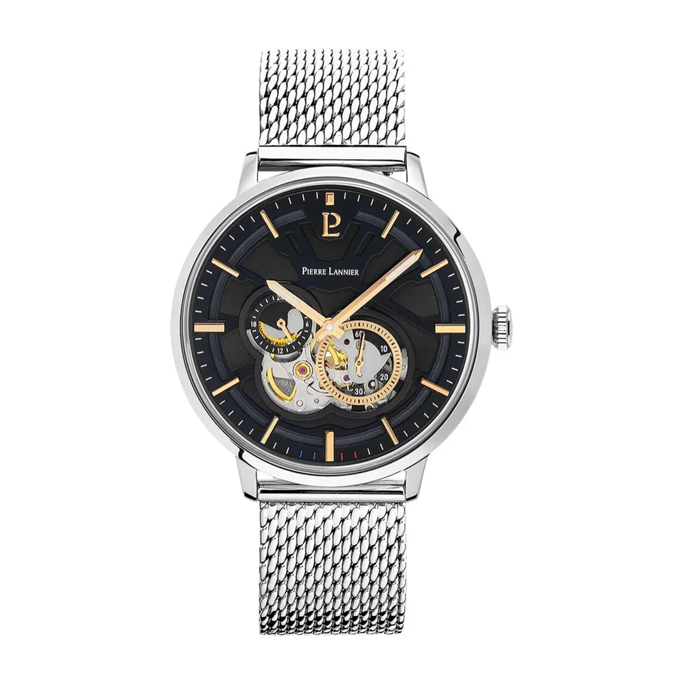 Pierre Lannier Trio Orologio Automatico Nero 42 mm