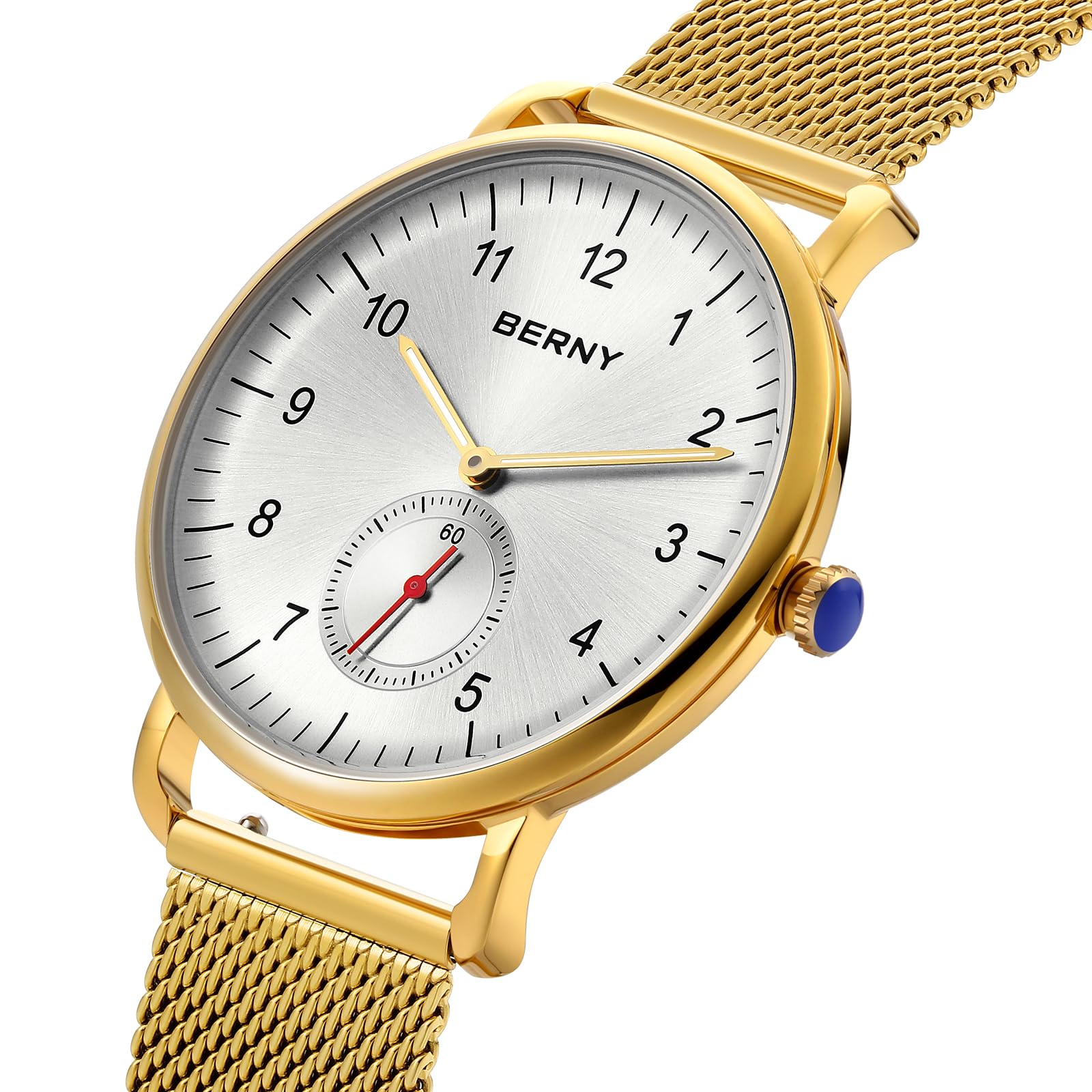 Berny Orologio Unisex Argento Dorato Quarzo Elegante