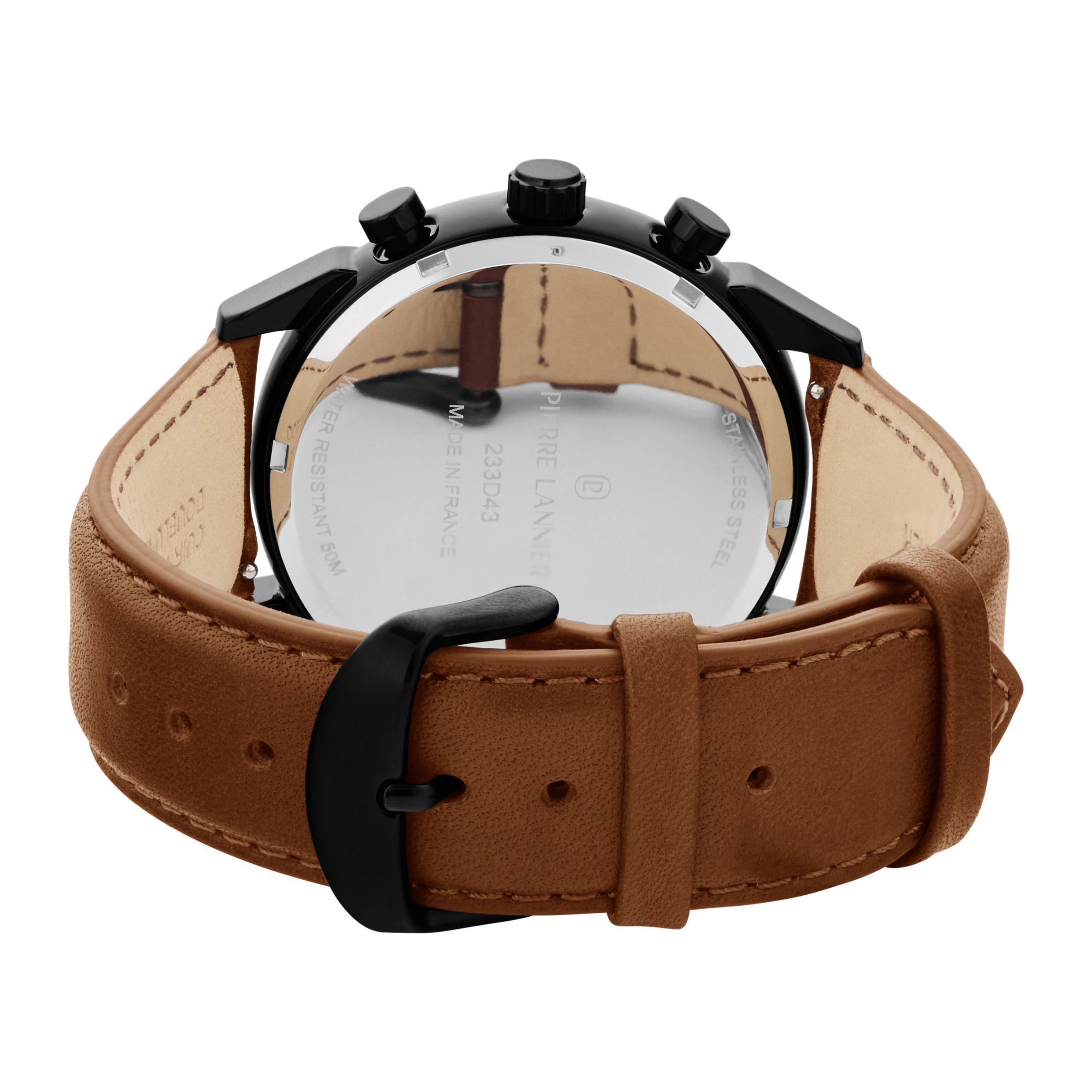 Pierre Lannier Monarck cronografo quarzo 43 mm pelle