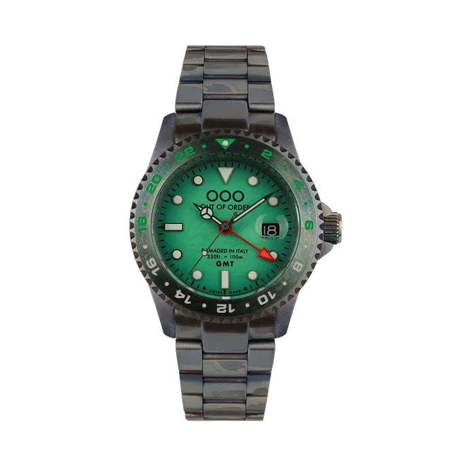 Out Of Order GMT Venezia orologio quarzo GMT verde 44 mm