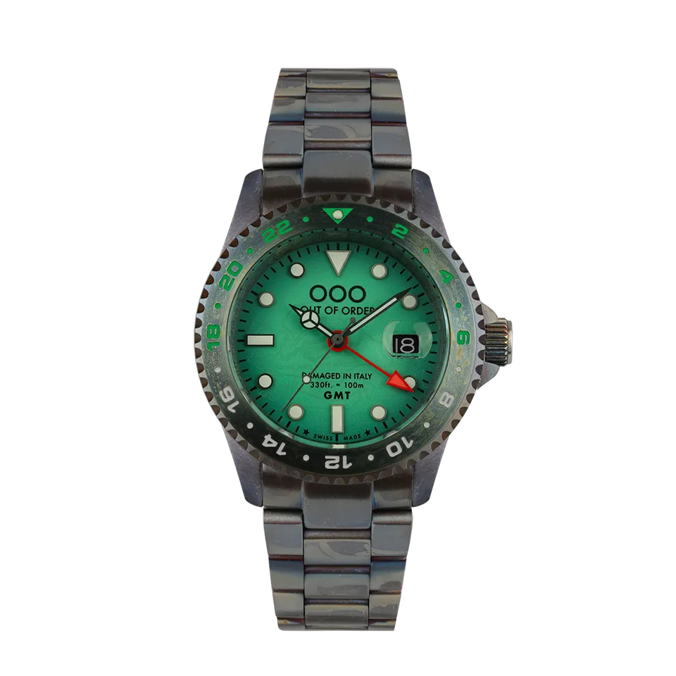 Out Of Order GMT Venezia orologio quarzo GMT verde 44 mm