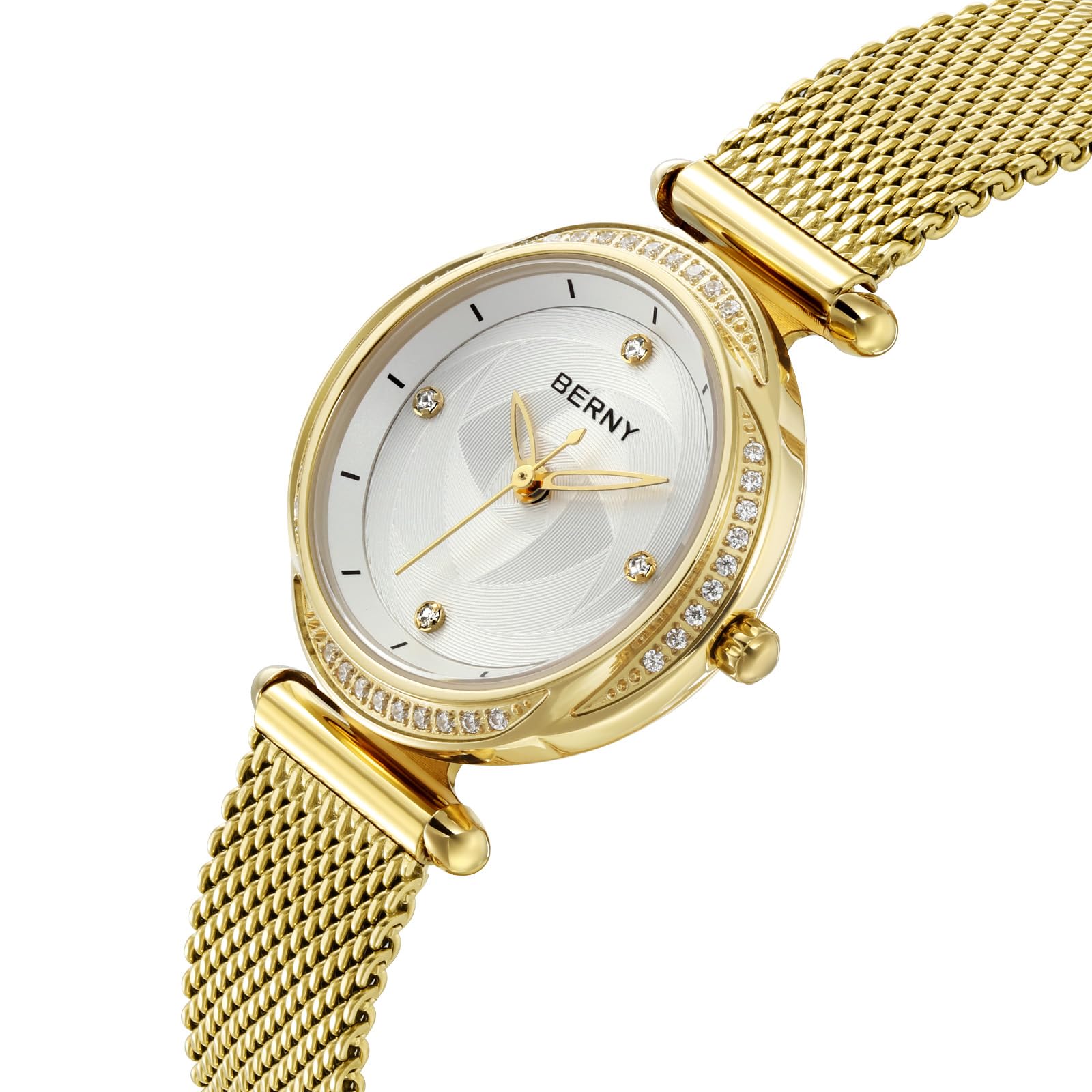Berny Orologio Donna Quarzo Oro Maglia Mesh