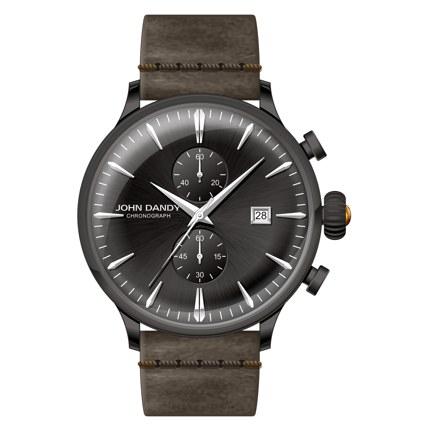 John Dandy JD2608 cronografo uomo quadrante nero
