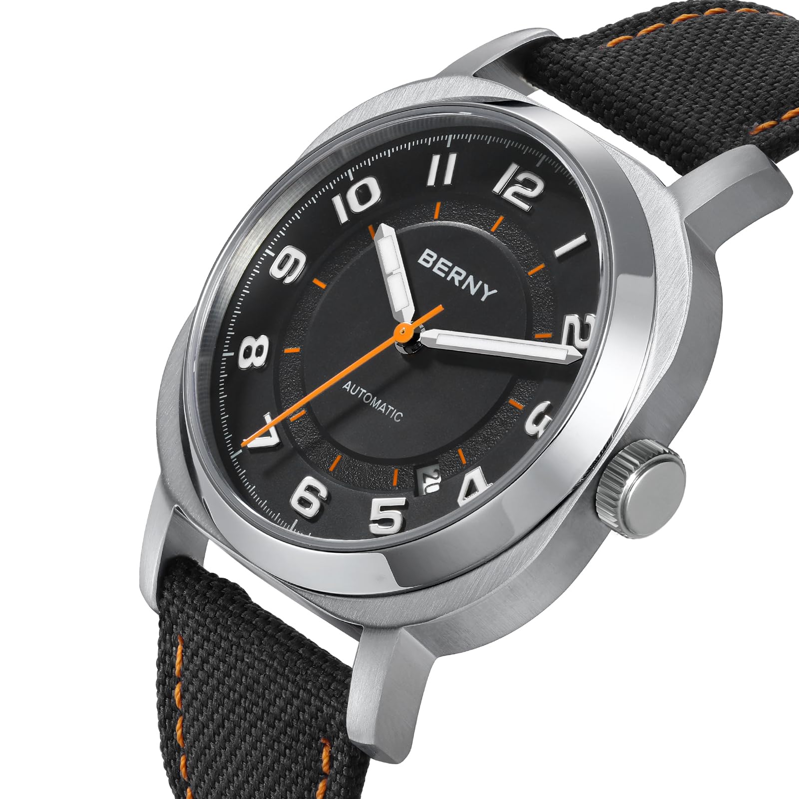 Berny orologio automatico zaffiro nero luminoso