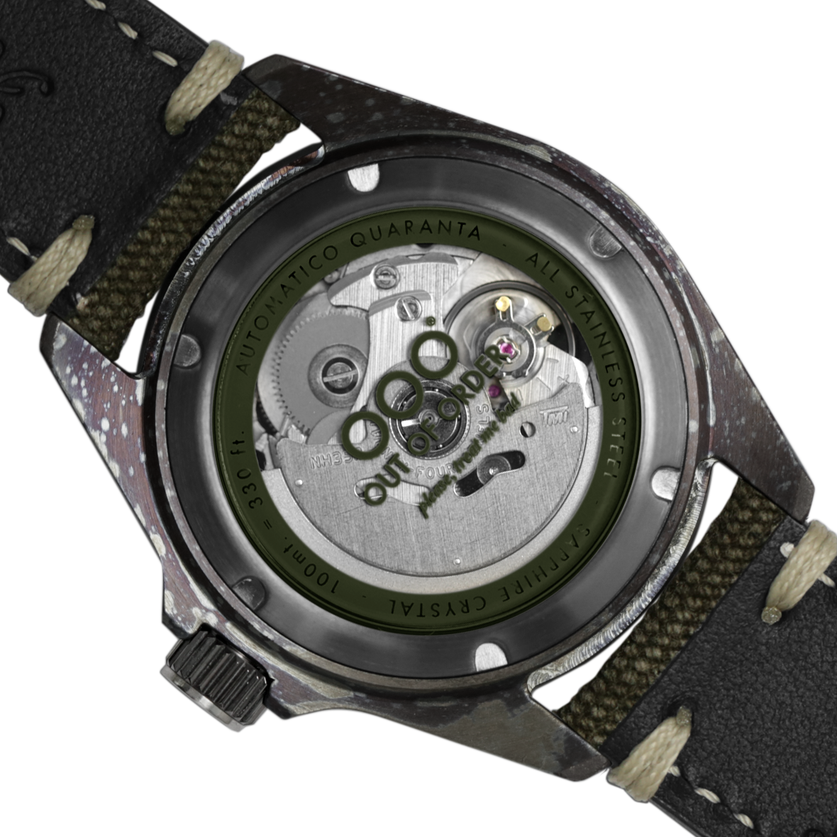 Out Of Order Automatico Quaranta Green Canvas orologio verde 40 mm