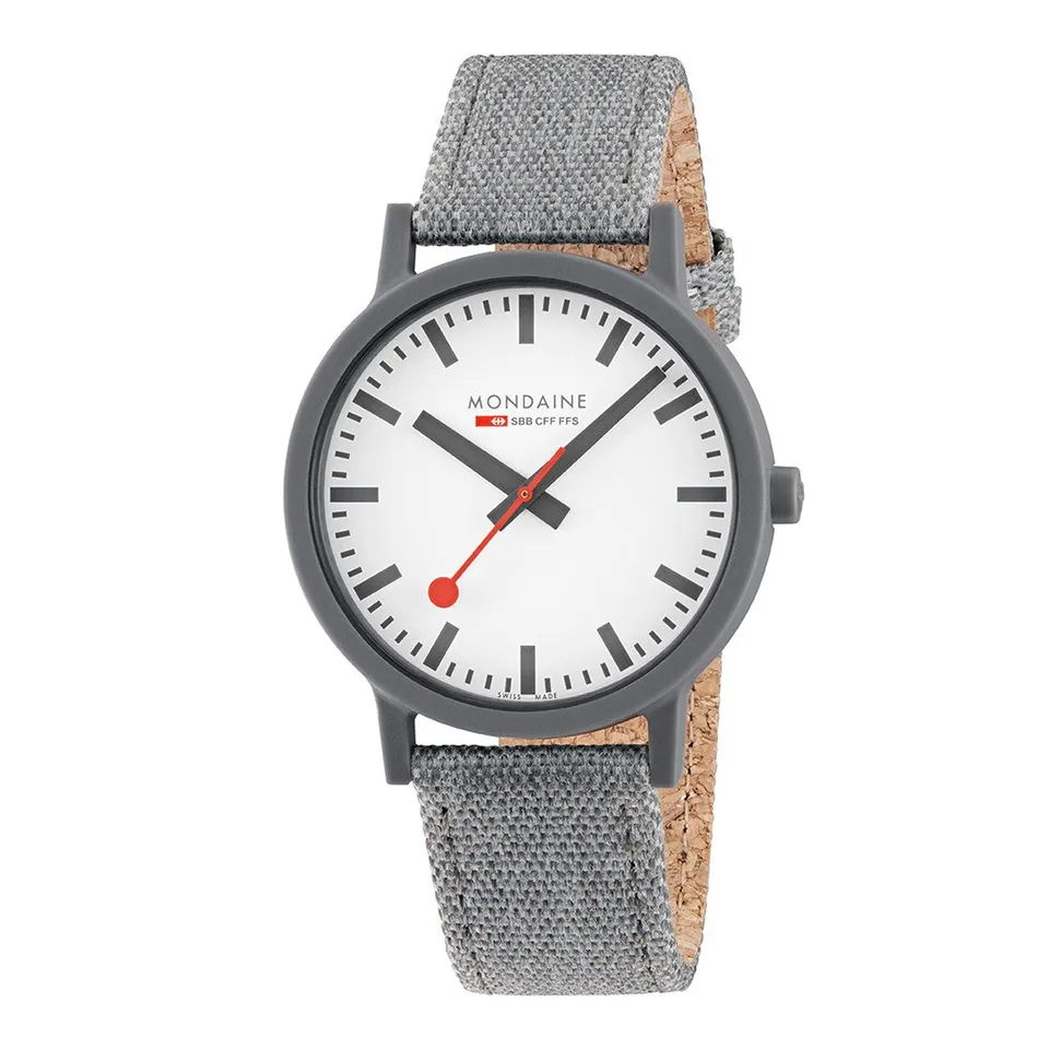 Mondaine Essence Grigio 41mm orologio tessuto