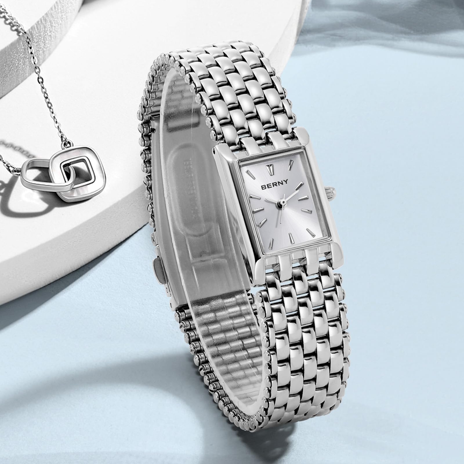 Berny orologio quarzo donna acciaio bianco piccolo