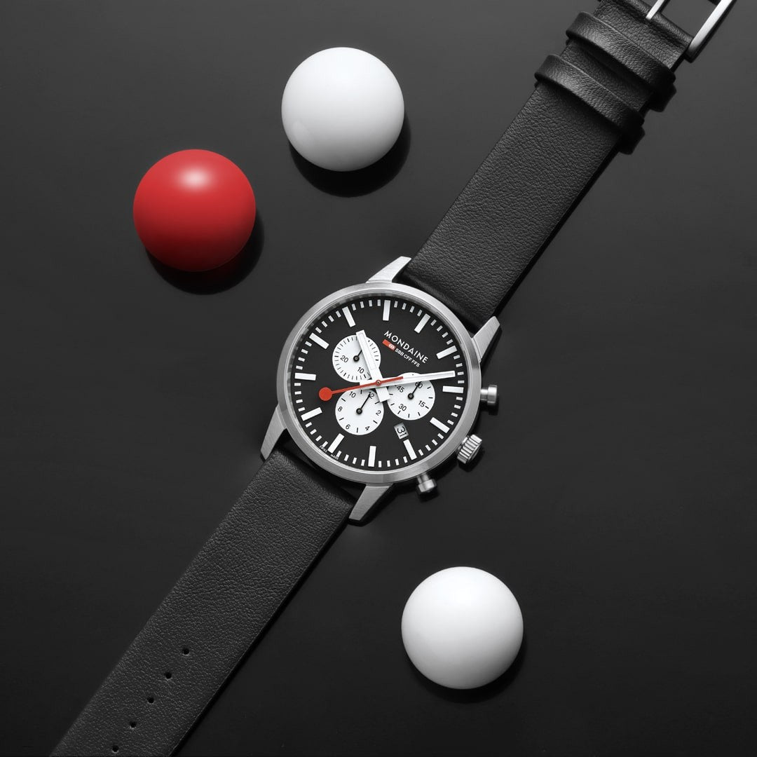 Mondaine Neo Cronografo Nero 41mm orologio zaffiro