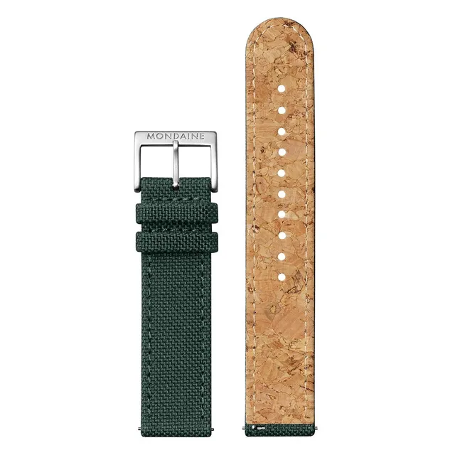 Mondaine Cinturino Tela 20 mm Verde Cambio Rapido