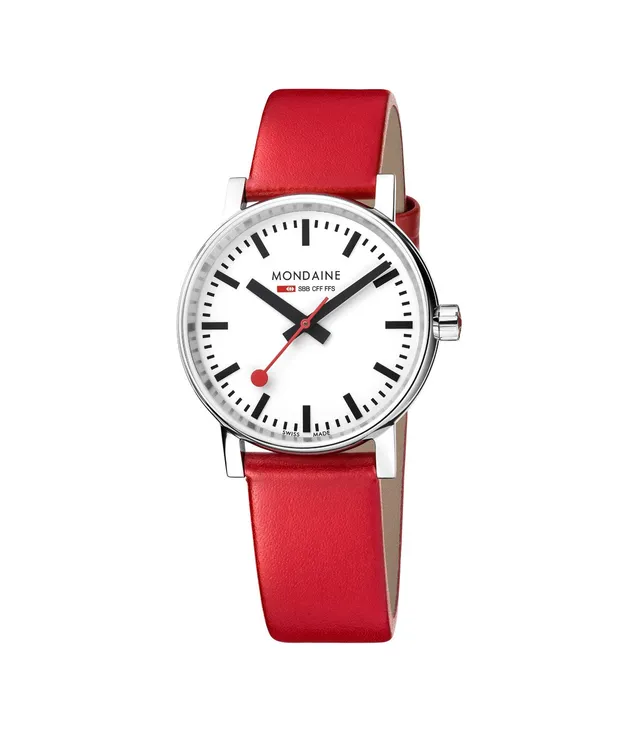 Mondaine evo2 Orologio 35 mm Rosso Zaffiro
