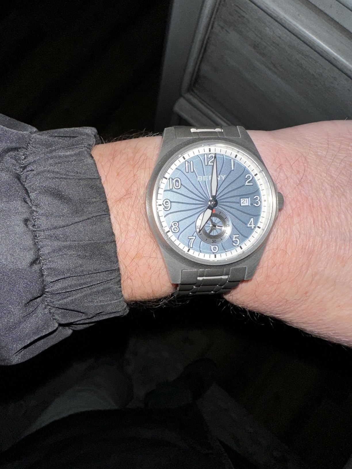 Berny Titanium orologio automatico uomo azzurro 10ATM