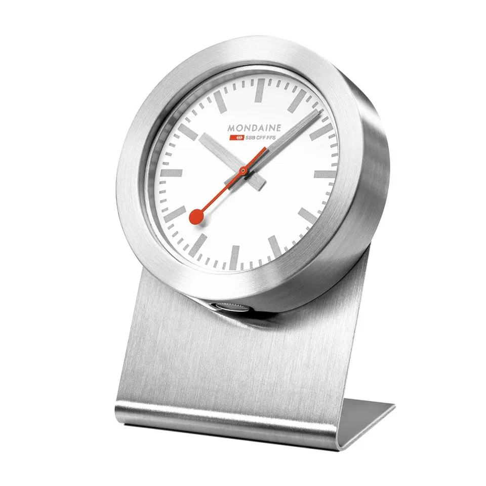 Mondaine Magnet Clock Orologio da Tavolo Argento 50 mm