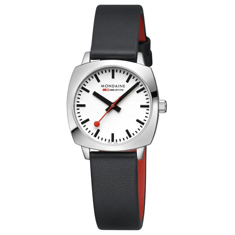 Mondaine Petite Cushion Orologio Nero 31 mm Zaffiro