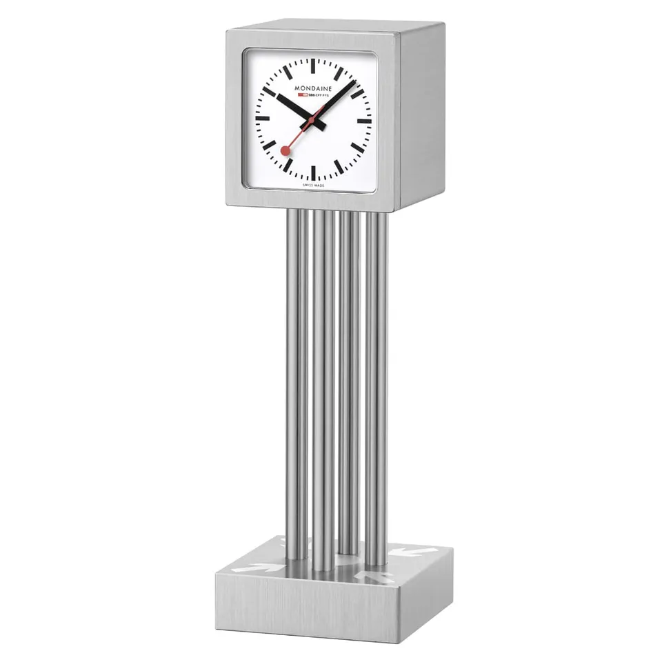 Mondaine Meeting Point orologio da tavolo alluminio Swiss Made