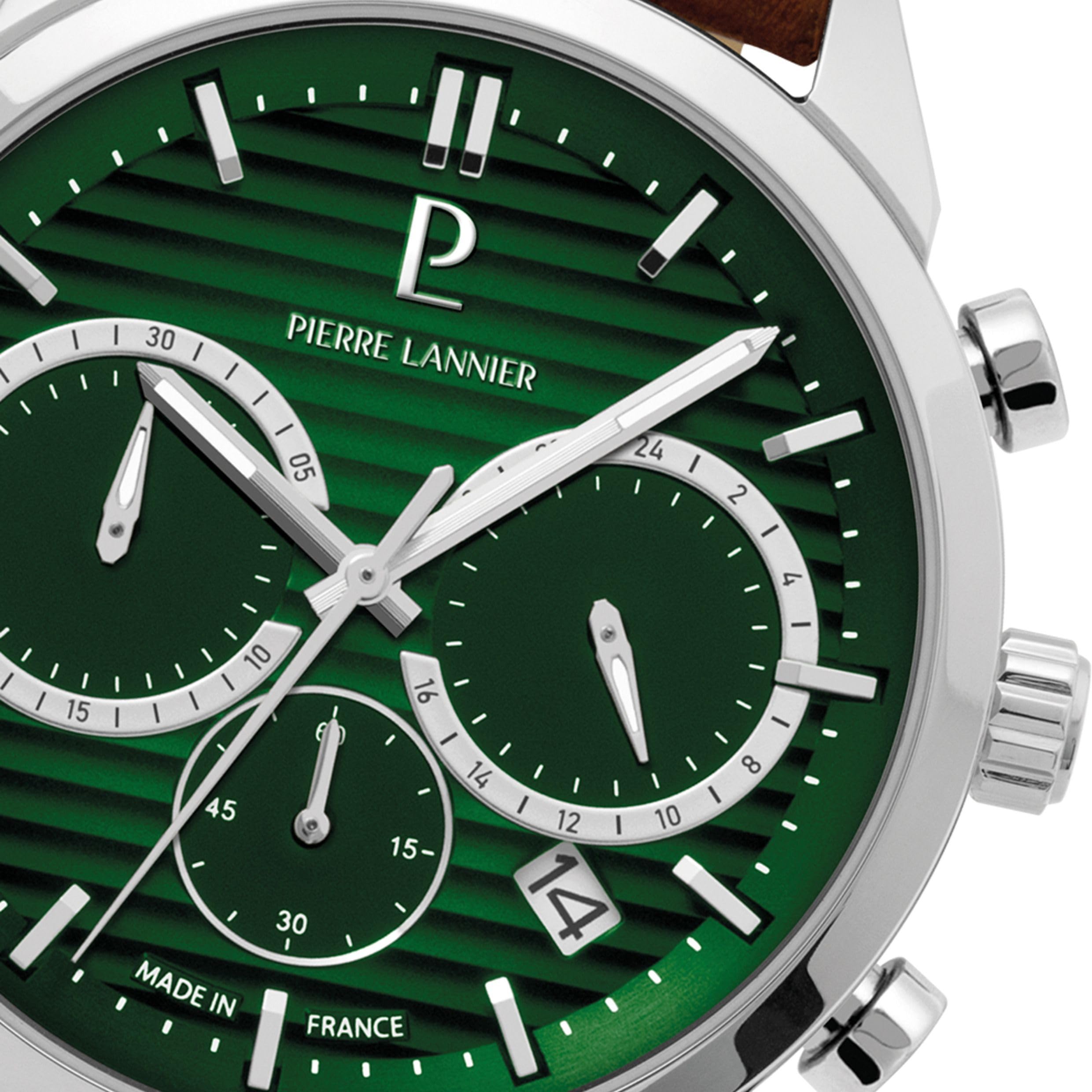Pierre Lannier Monarck cronografo acciaio 43 mm