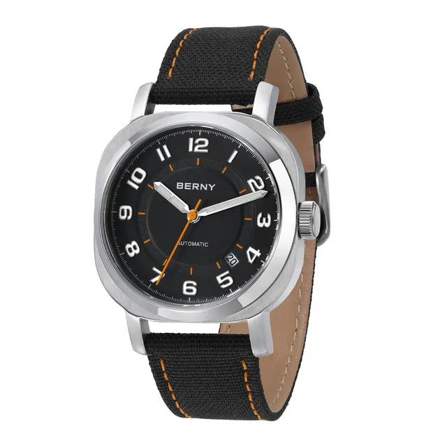 Berny orologio automatico zaffiro nero luminoso