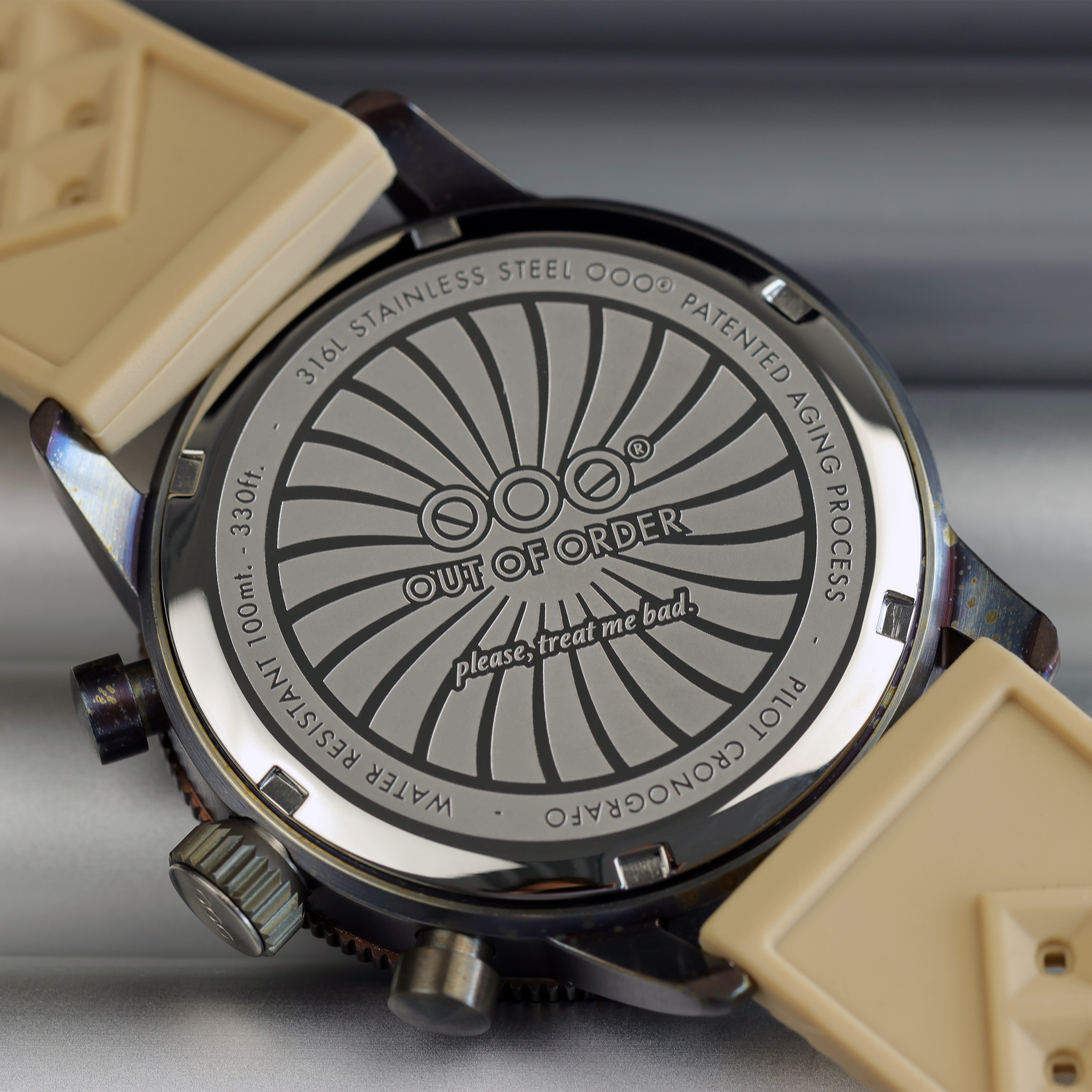 Out Of Order Pilot Sand orologio cronografo 43 mm marrone