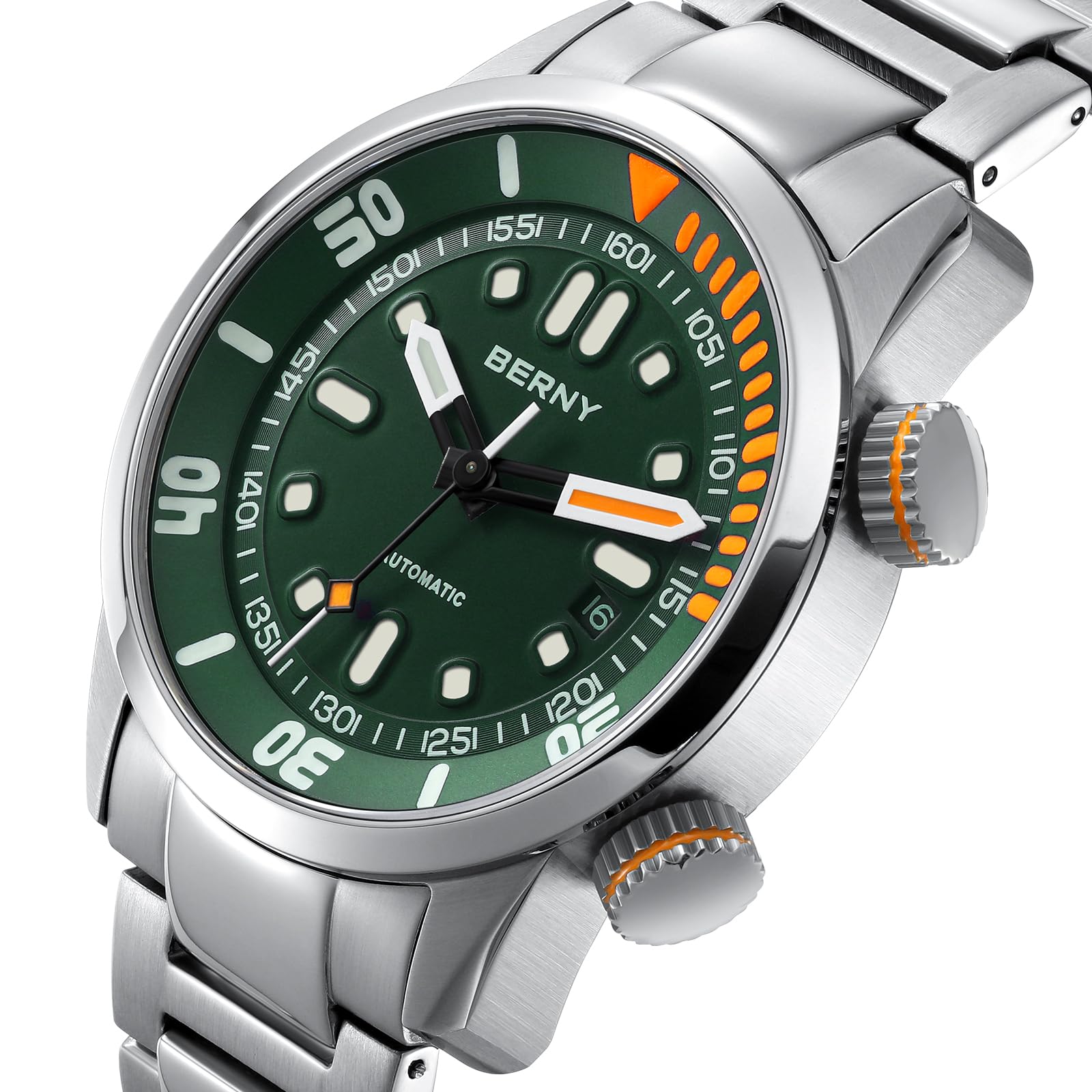 Berny Diver orologio automatico verde 20ATM zaffiro