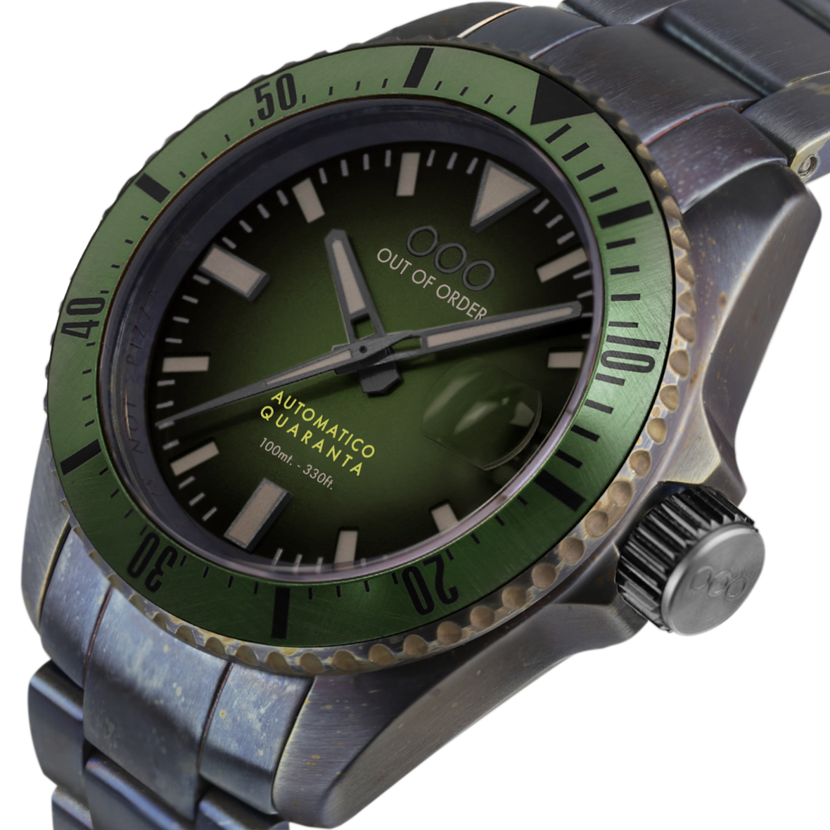 Out Of Order Automatico Quaranta orologio verde 40 mm acciaio