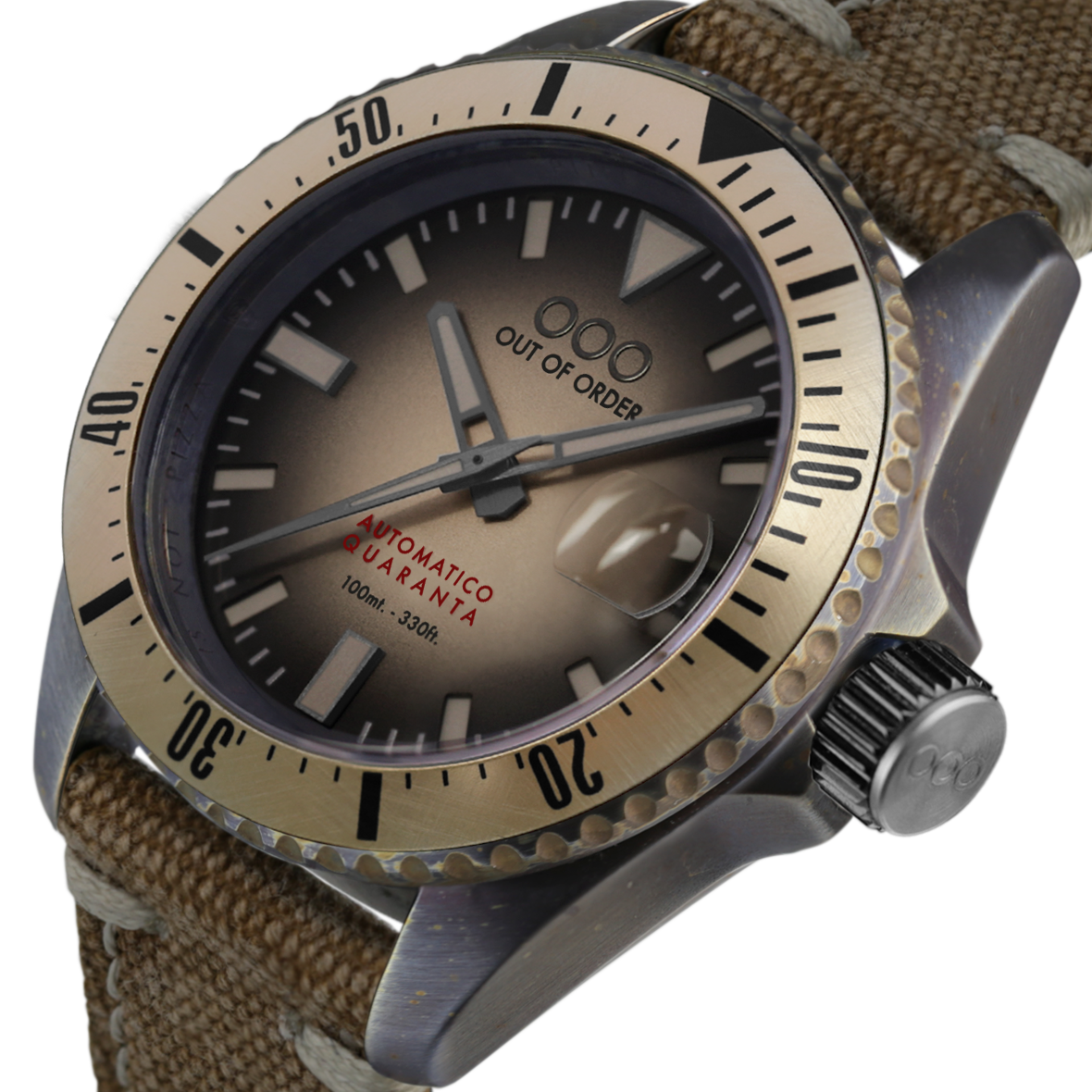 Out Of Order Sand Automatico Quaranta Canvas Orologio 40mm
