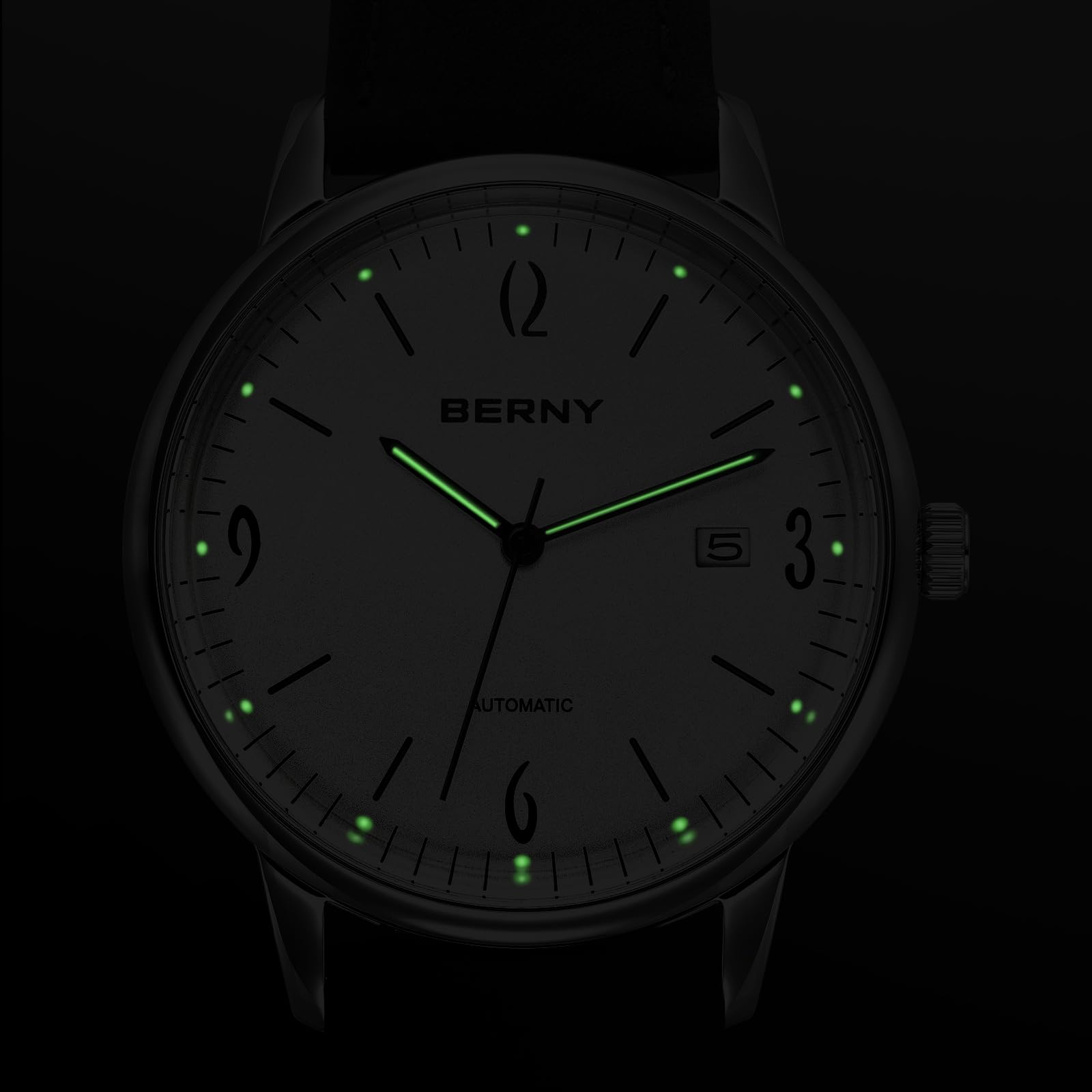 Berny Automatico orologio uomo bianco elegante