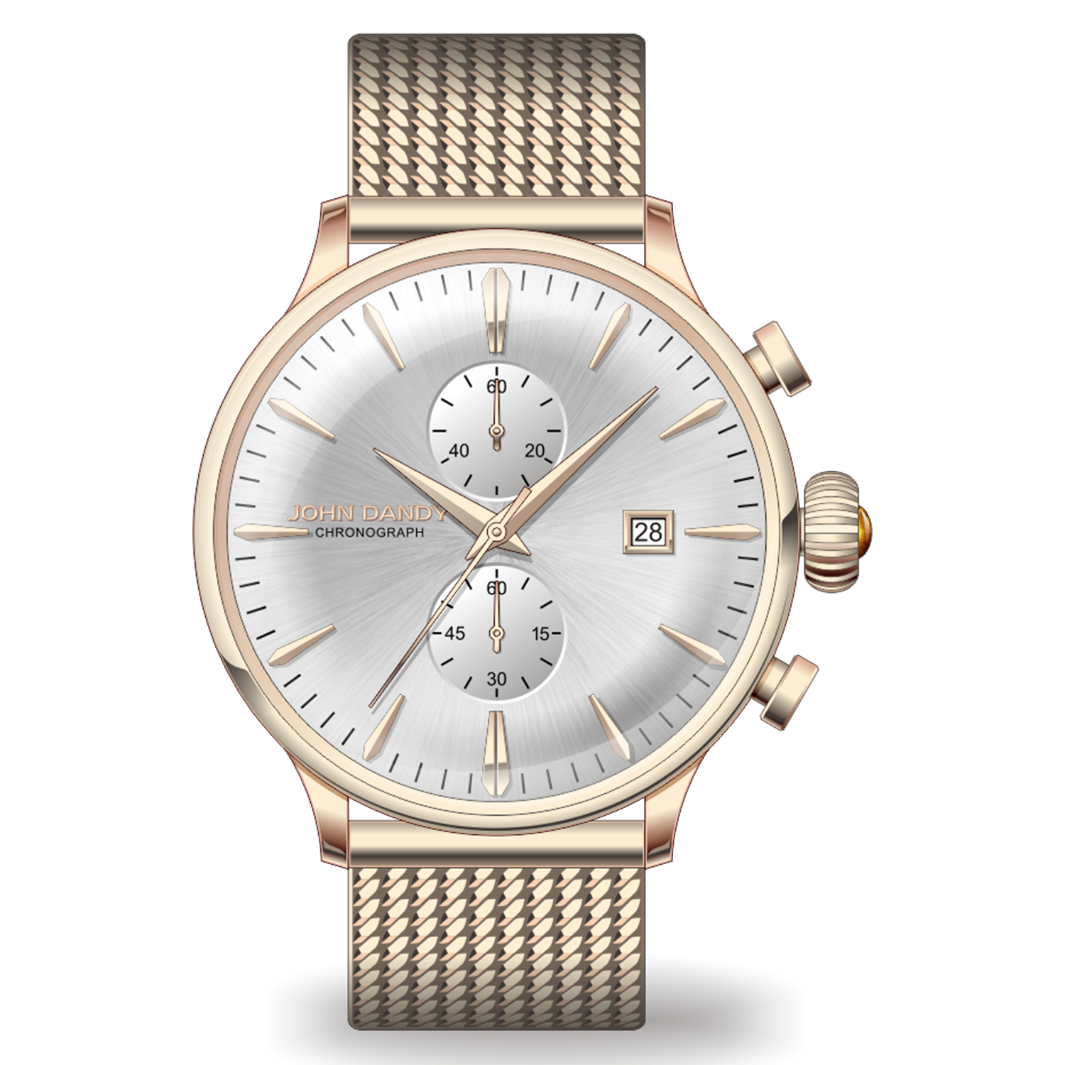 John Dandy JD2608M cronografo uomo argento