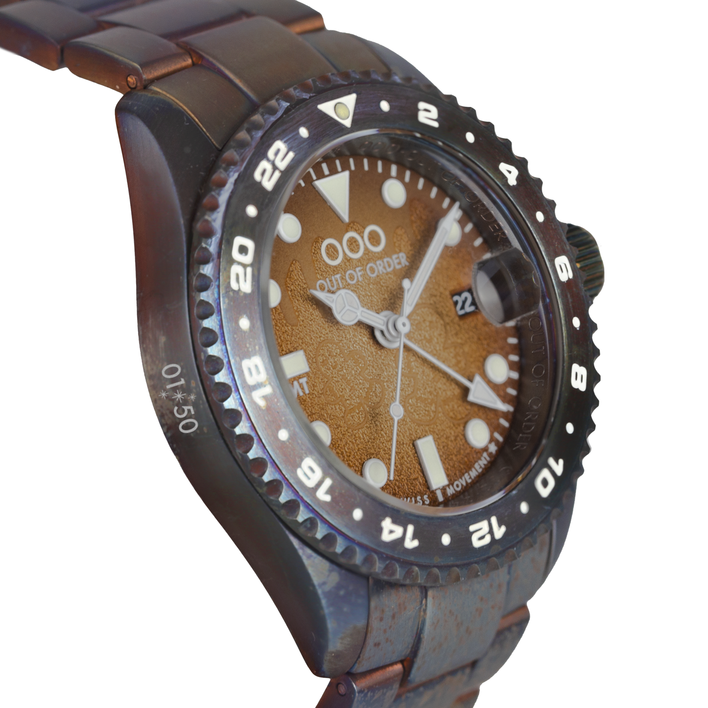 Out Of Order GMT Gingerbread Cookie orologio GMT 44 mm marrone