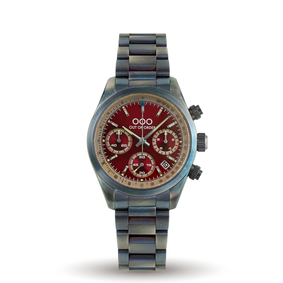 Out Of Order Red Sporty Cronografo orologio quarzo 40mm rosso