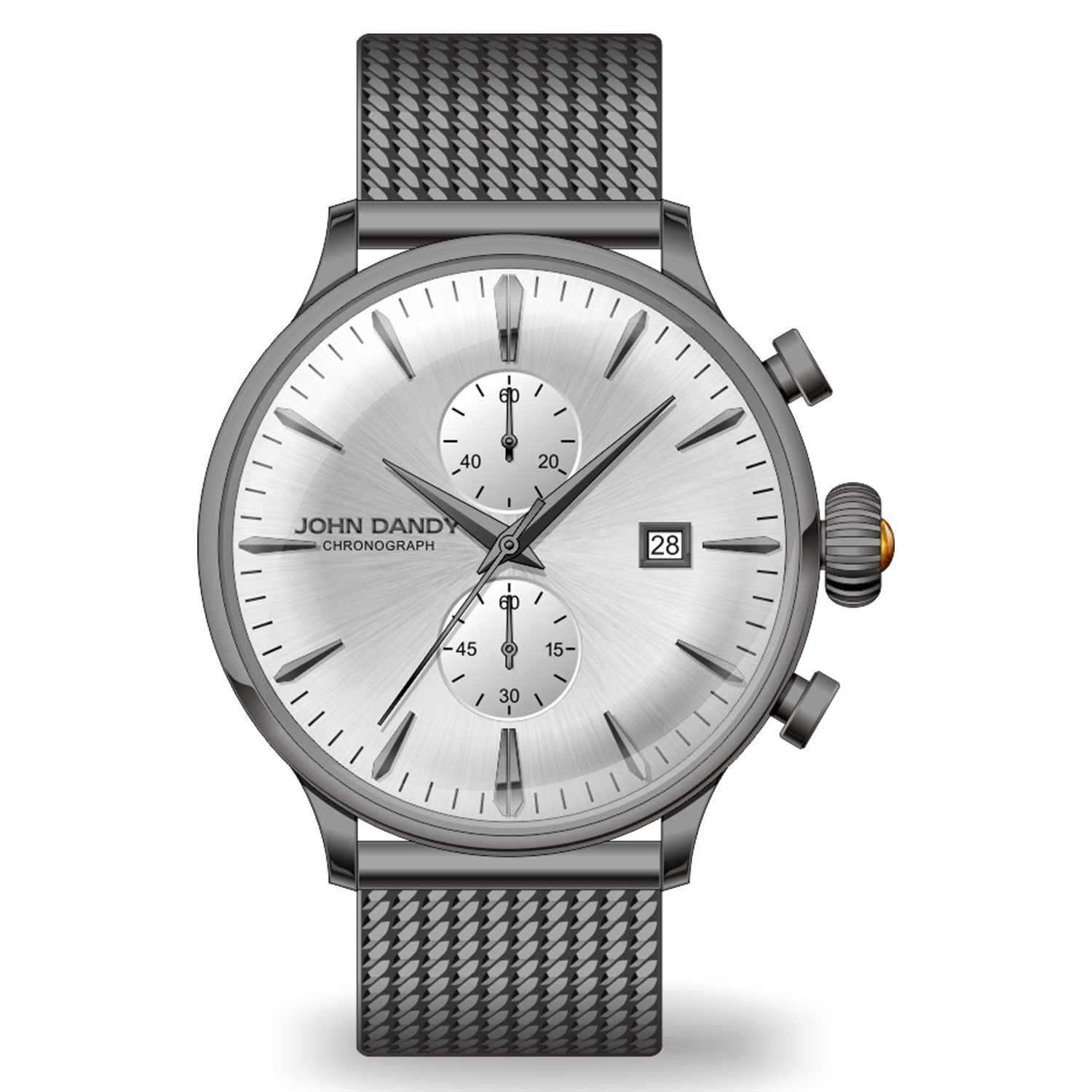 John Dandy JD2608M cronografo uomo argento