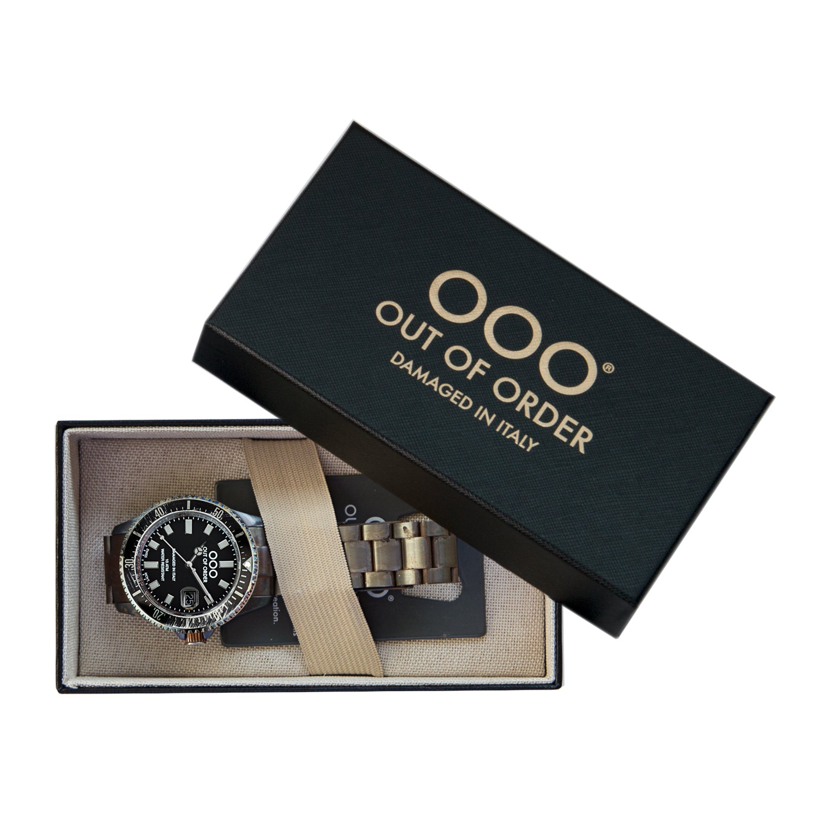Out Of Order Casanova Black Grey orologio quarzo 44mm acciaio nero