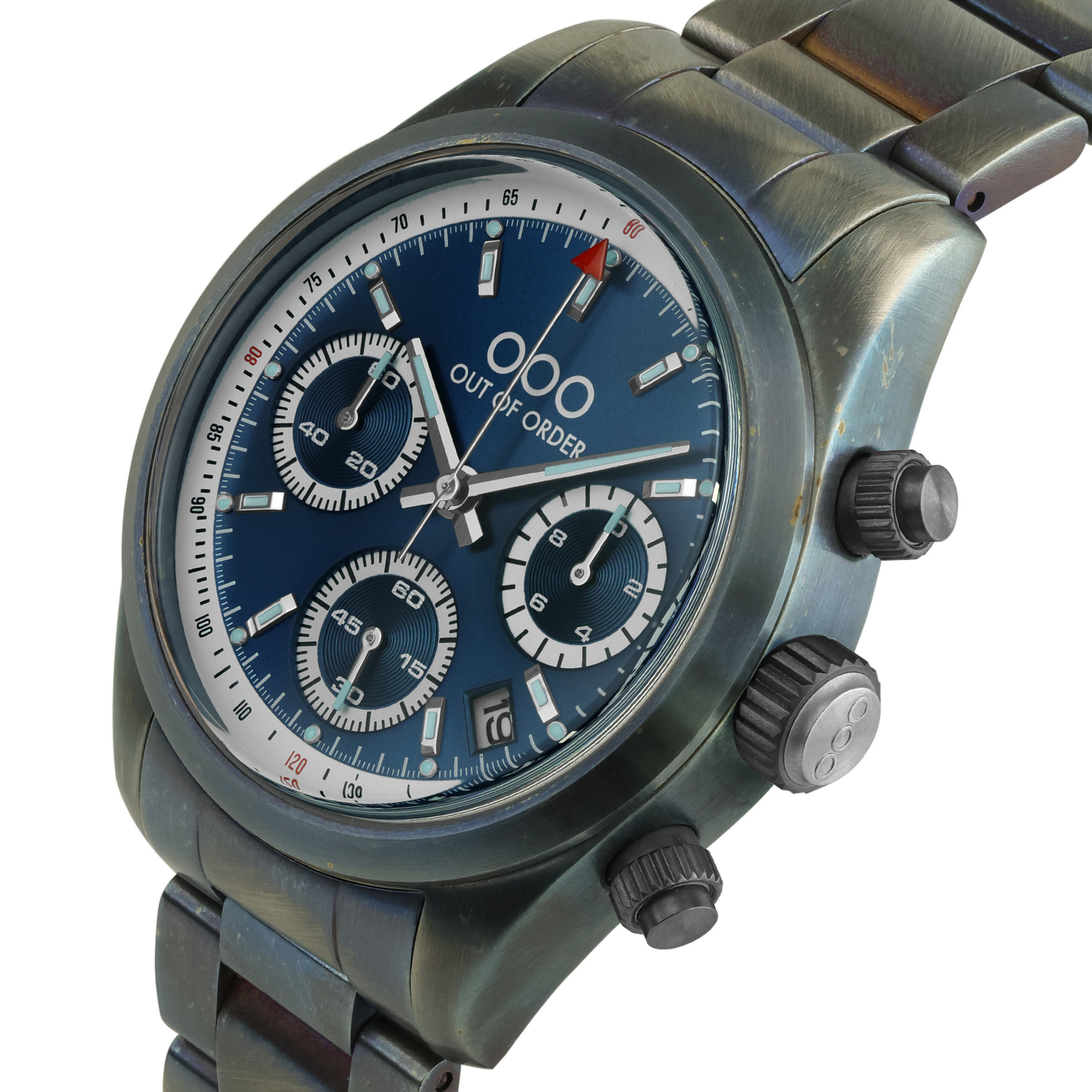 Out Of Order Sporty Cronografo orologio quarzo 40 mm acciaio blu