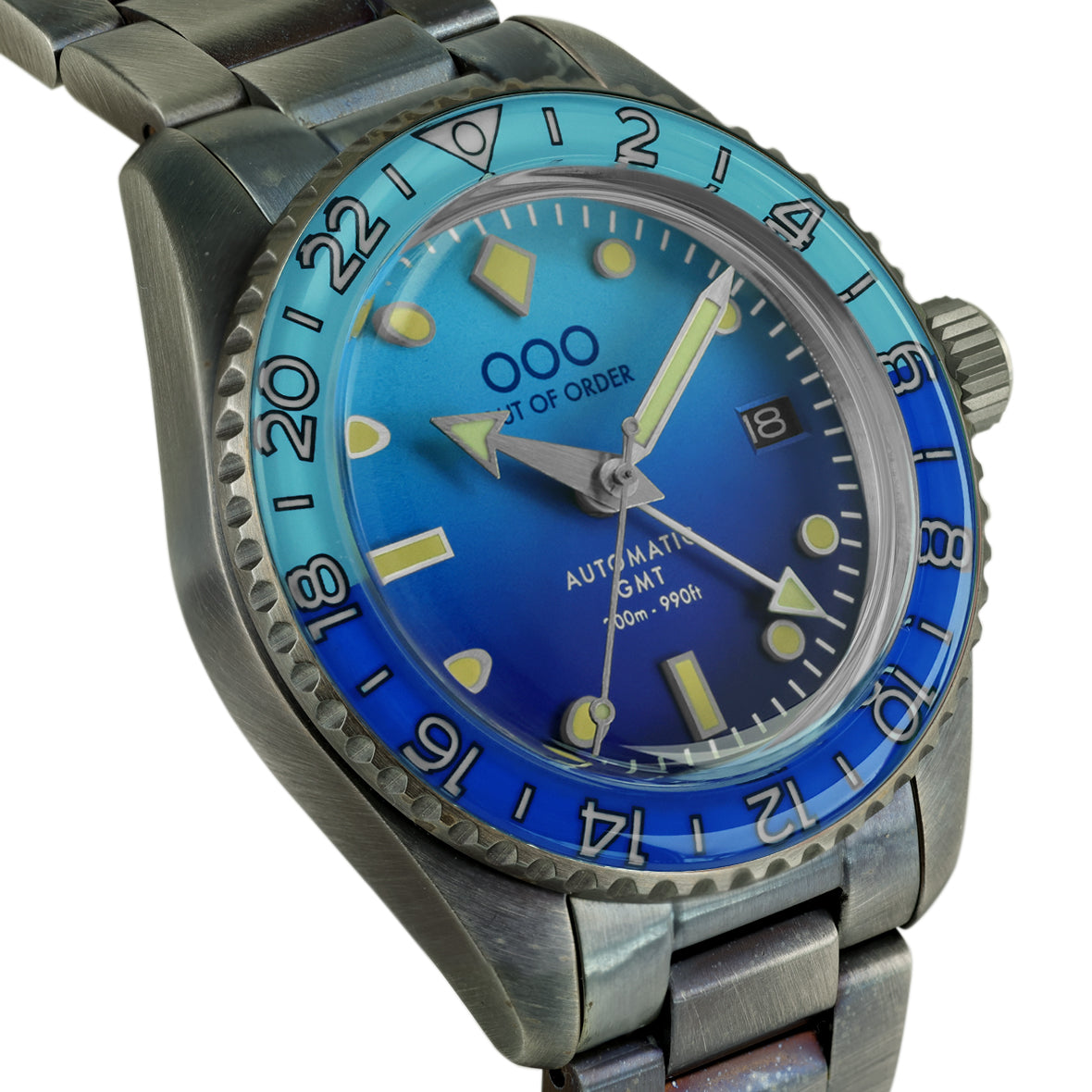 Out Of Order Shaker GMT orologio blu 40 mm acciaio