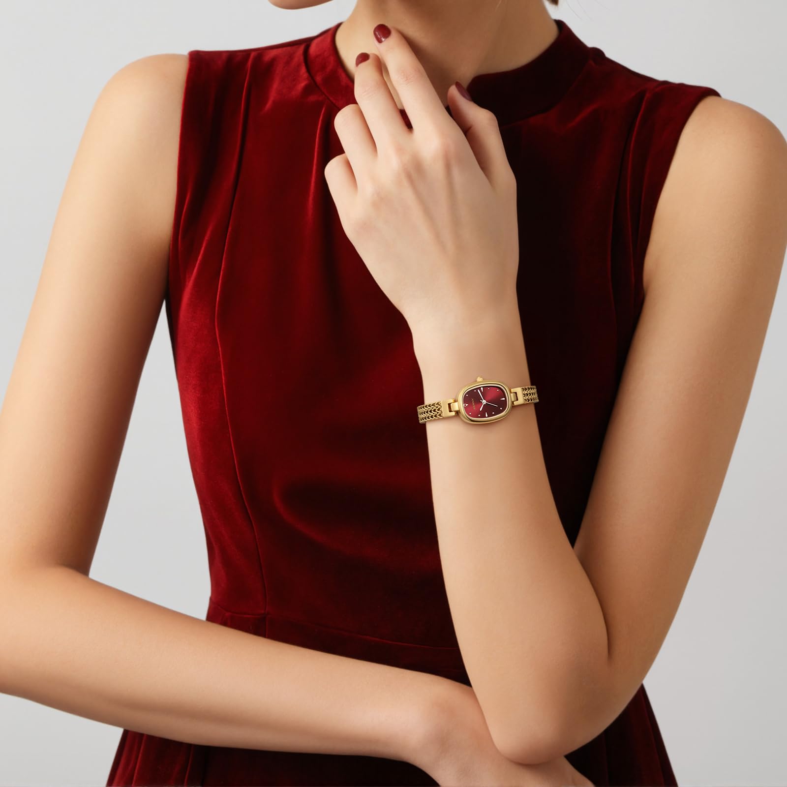 Berny Gold orologio quarzo donna rosso ovale