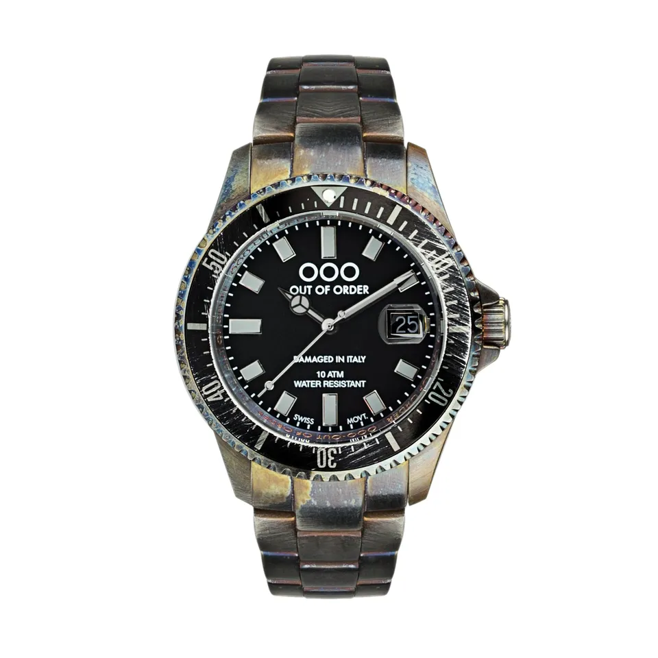 Out Of Order Casanova Black Grey orologio quarzo 44mm acciaio nero
