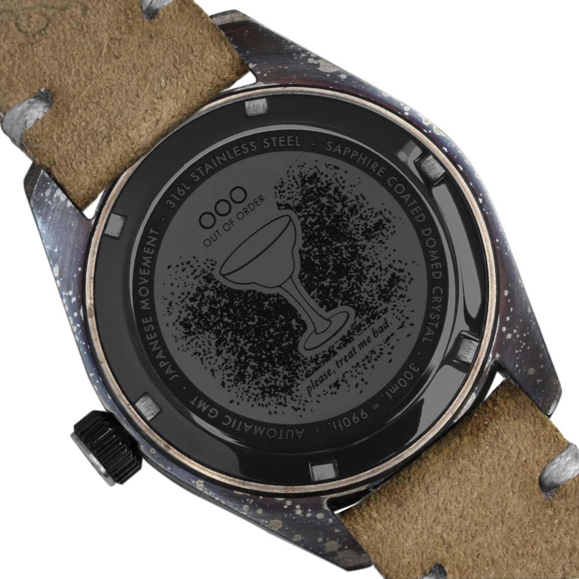 Out Of Order Shaker Margarita Automatic GMT orologio marrone 40 mm