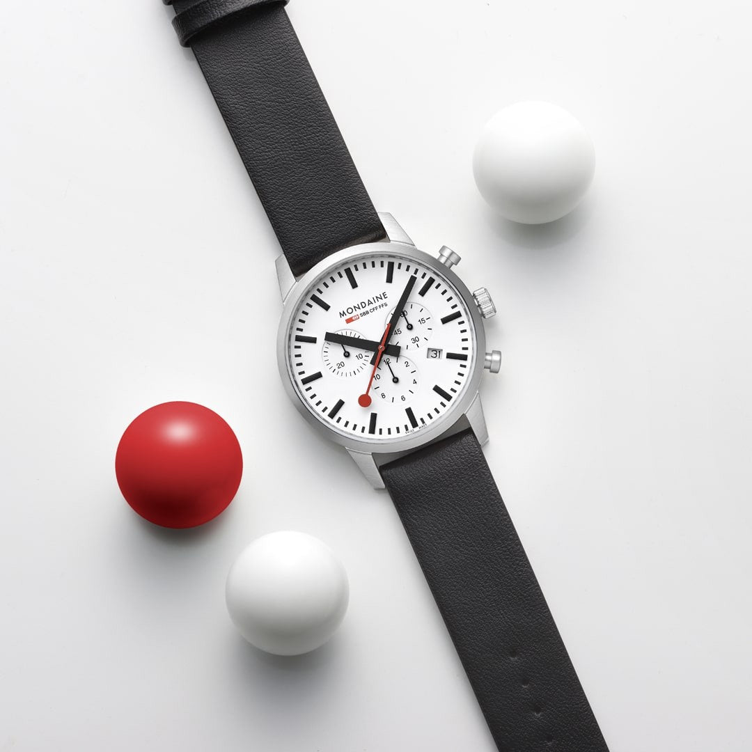 Mondaine Neo orologio cronografo 41mm bianco