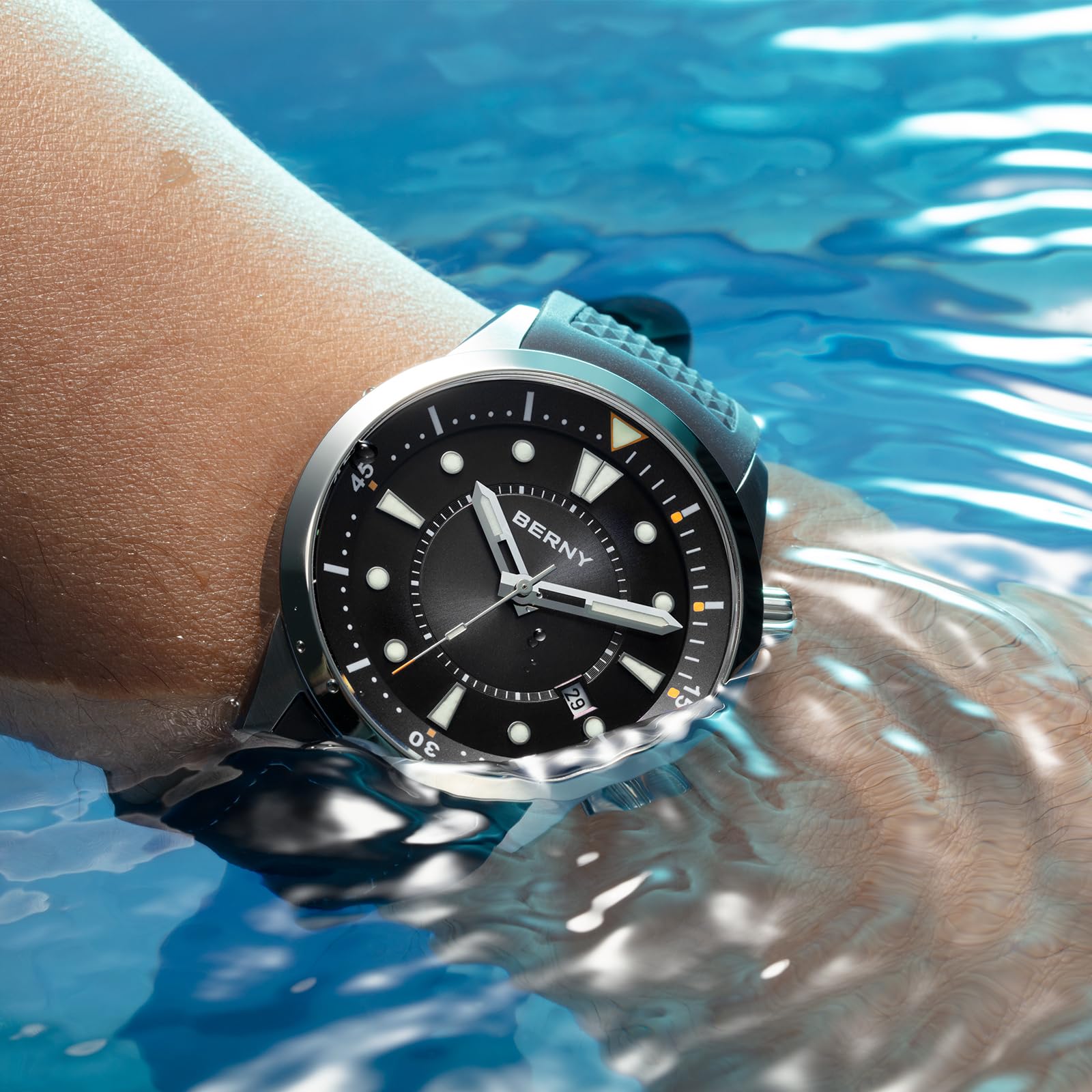 Berny Dive HV600 Orologio Uomo Nero Automatico 20ATM