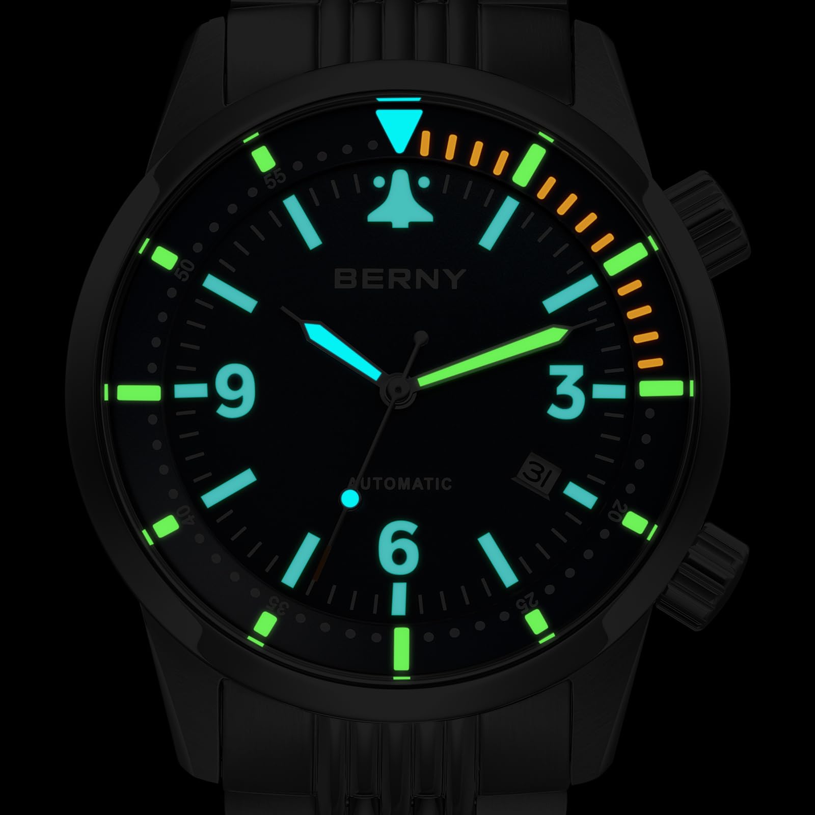 Berny Aviation ST1612 orologio automatico blu