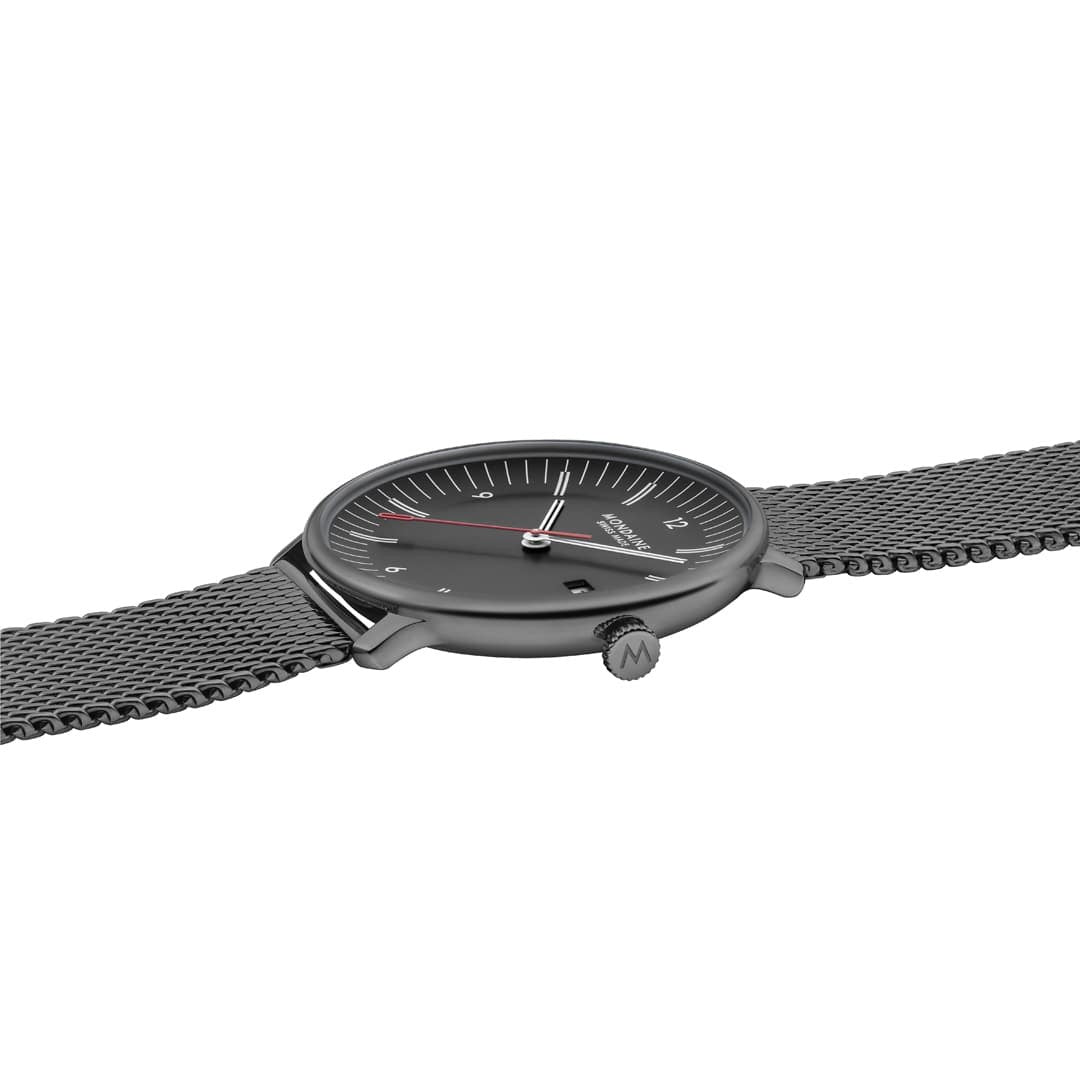 Mondaine Doppio MLE.41220.SM orologio nero 41 mm