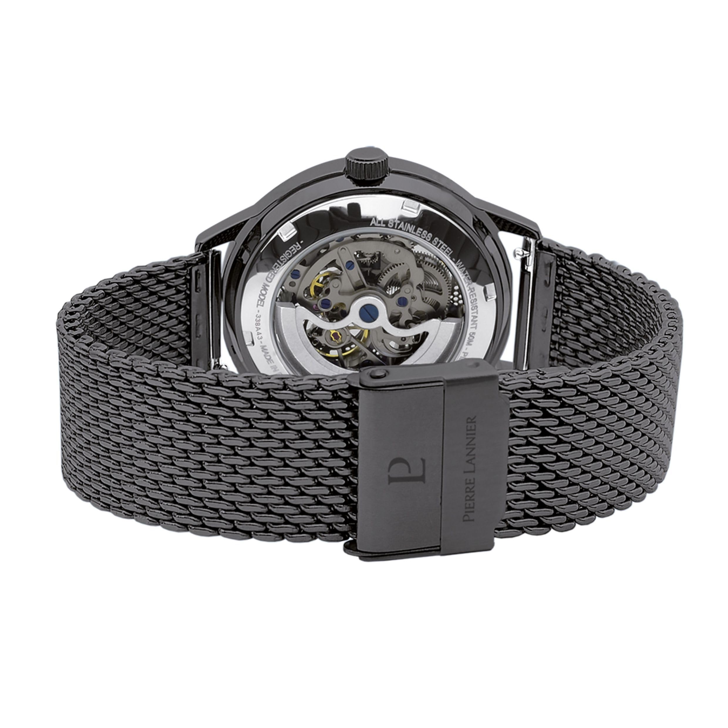 Pierre Lannier Paddock orologio automatico scheletrato nero 43 mm