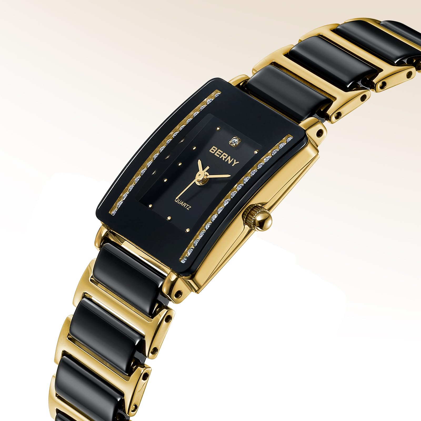 Berny Rettangolare Orologio Donna Quarzo Ceramica Impermeabile