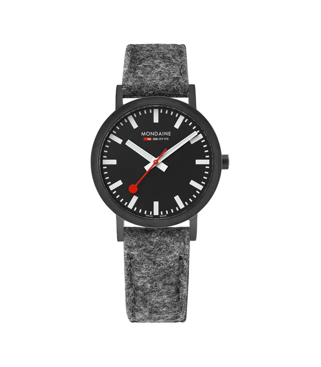 Mondaine Classic orologio nero 36 mm quarzo
