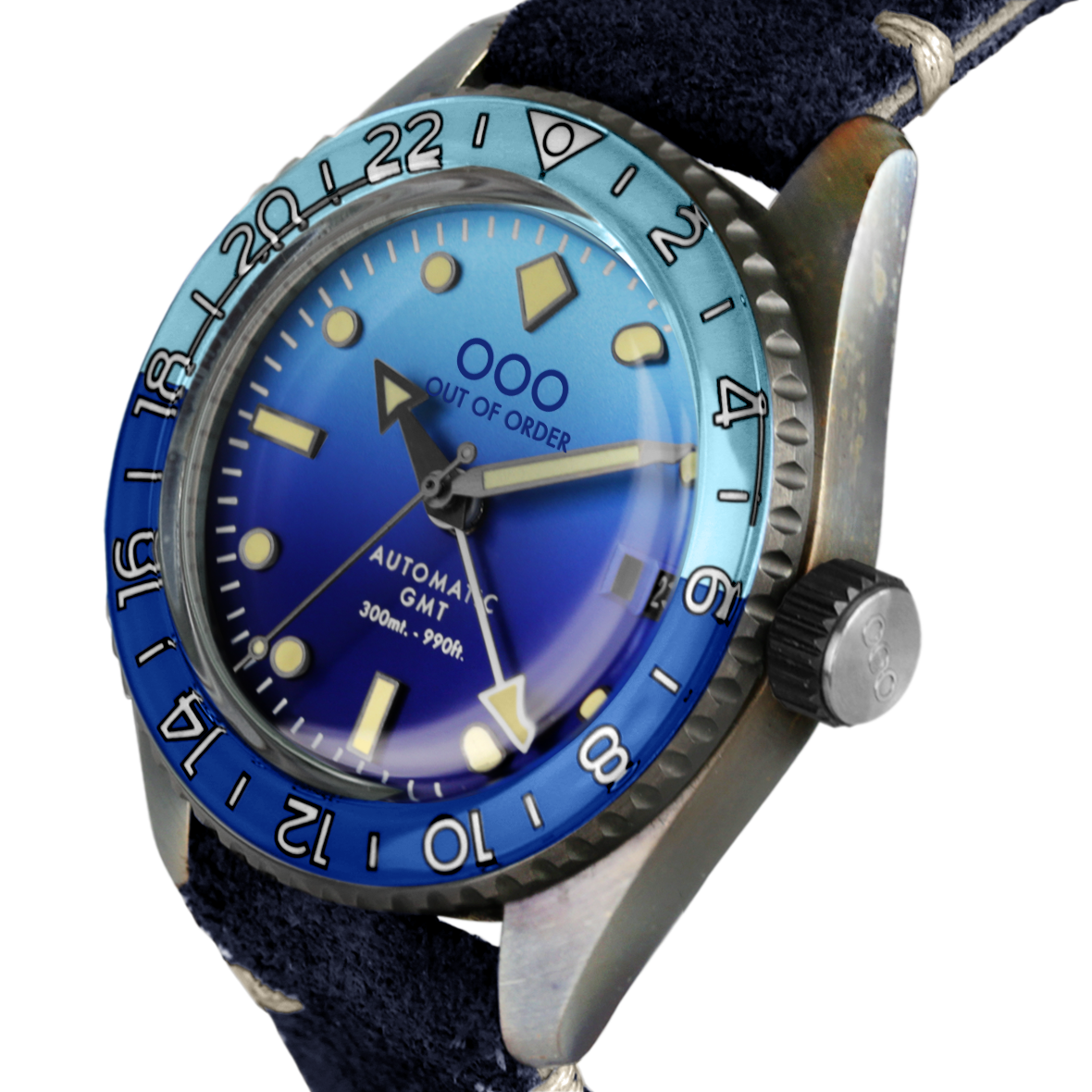 Out of Order Shaker Bomba Blu Automatic GMT orologio blu 40 mm