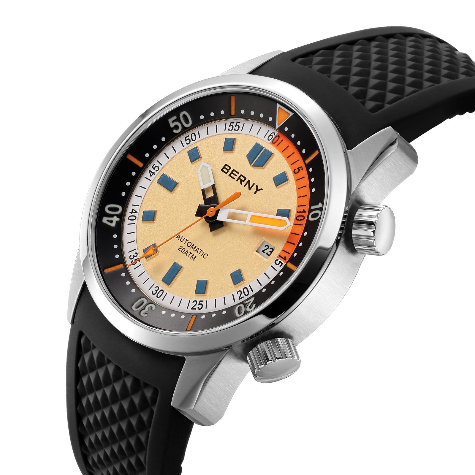 Berny Diver Orologio Uomo Automatico 20ATM Silicone