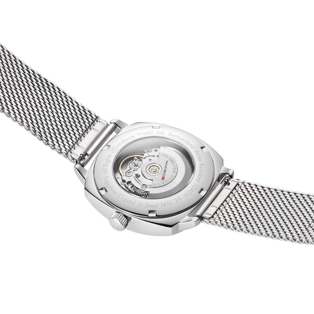 Mondaine Cushion Orologio Automatico 39 mm Acciaio
