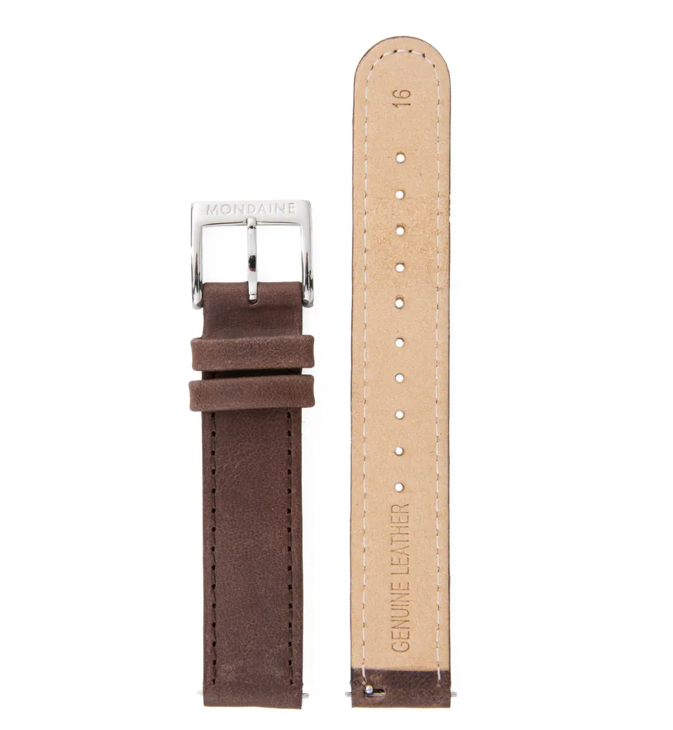 Mondaine cinturino orologio 16mm pelle marrone