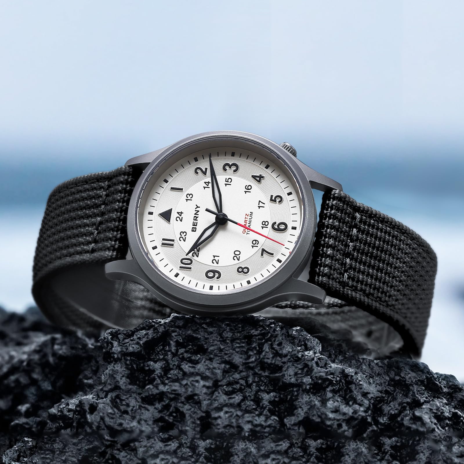 Berny Titanium Orologio Unisex Tela-Bianco Quarzo VH31